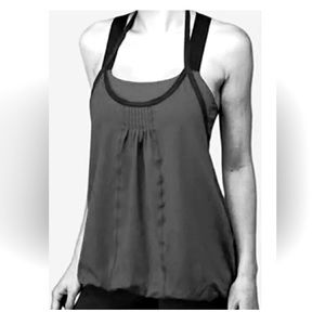 LULULEMON ATHLETICA Static Black/ Gray AWARENESS TANK Top size 6 SMALL